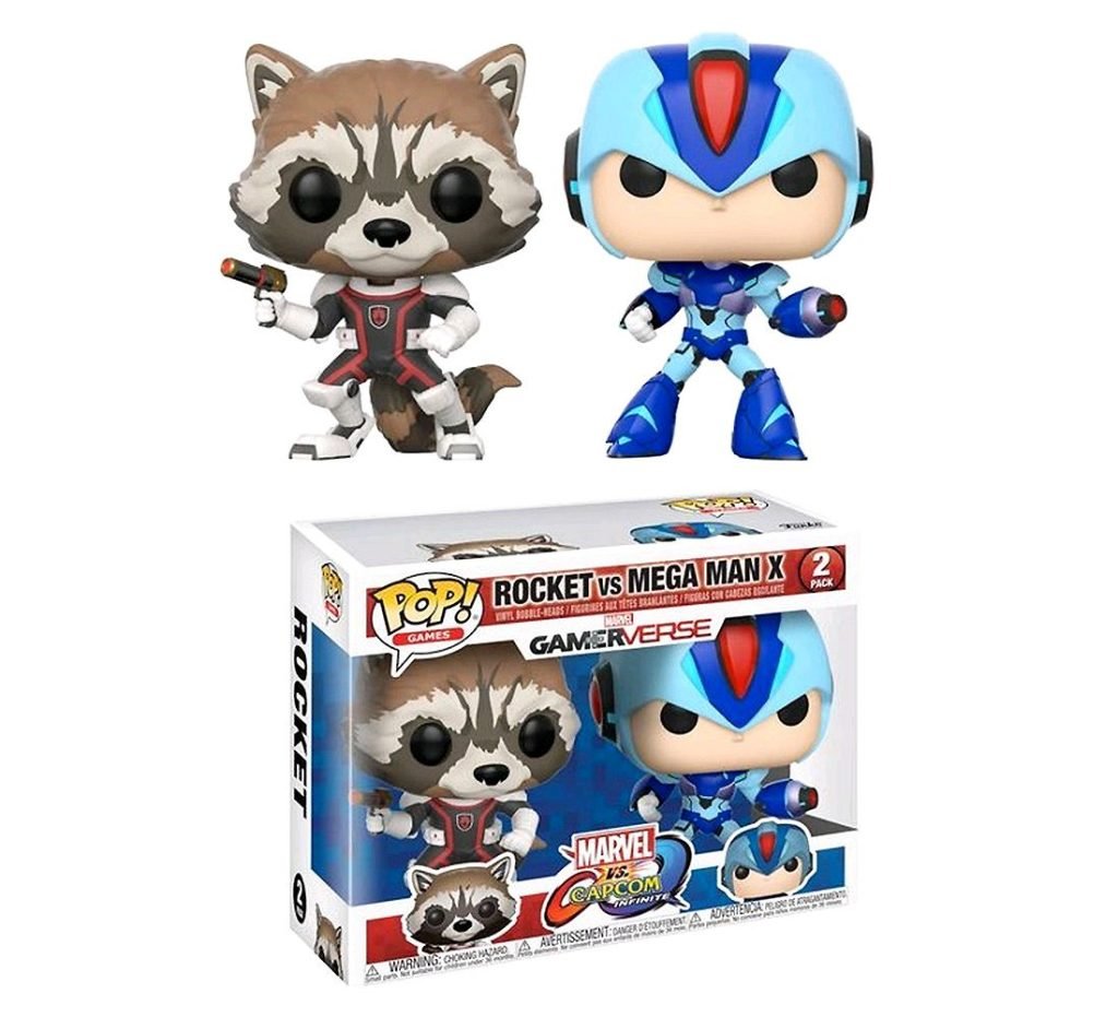 Funko POP! Marvel Vs Capcom - Rocket vs MegaMan X - GAMESQ8.com
