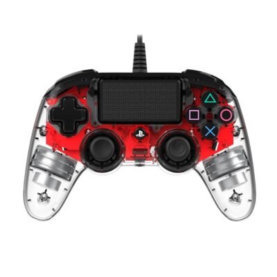 Nacon Compact Light Controller for PS4 - ILLUMINATED Red - GAMESQ8.com