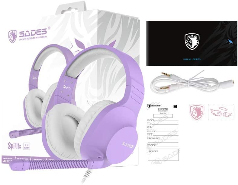 SADES Spirits 3.5mm Stereo Gaming Headphones - Purple - GAMESQ8.com