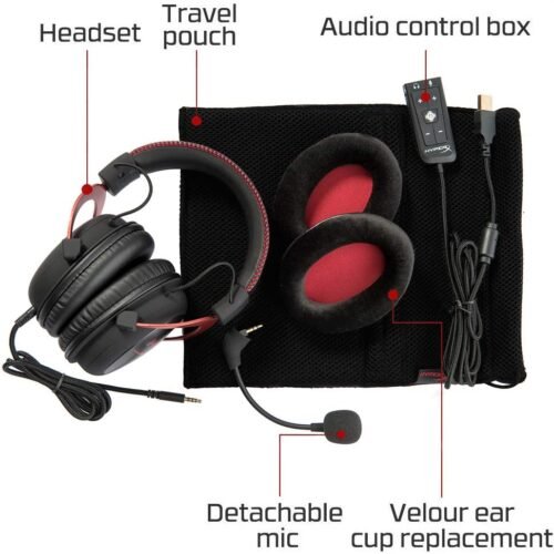 HyperX Cloud II - Gaming Headset, 7.1 Surround Sound (Black/Red) - GAMESQ8.com