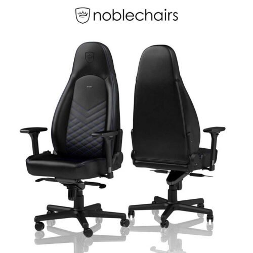 Noblechairs ICON Gaming Chair - Black/Blue - GAMESQ8.com