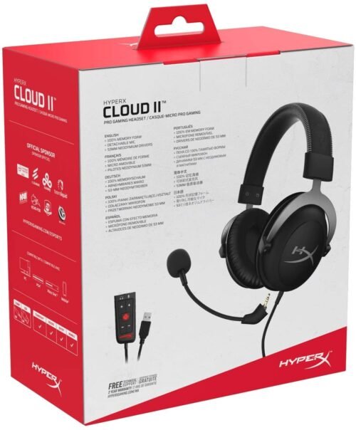 HyperX Cloud II - Gaming Headset, 7.1 Surround Sound (Gun Metal) - GAMESQ8.com