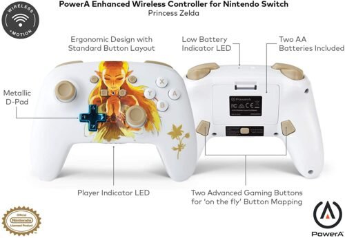 PowerA Enhanced Wireless Controller Nintendo Switch  - Princess Zelda - GAMESQ8.com