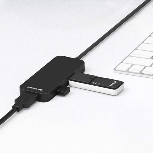 SABRENT Black Aluminum Type-C to 2-Port USB 3.0 and HDMI Adapter (HB-HDUC) - GAMESQ8.com