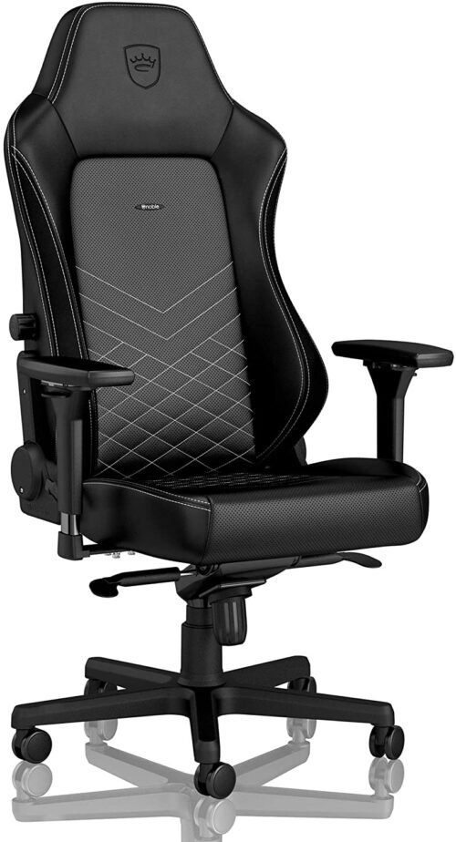 Noblechairs HERO Gaming Chair - Black/Platinum White - GAMESQ8.com