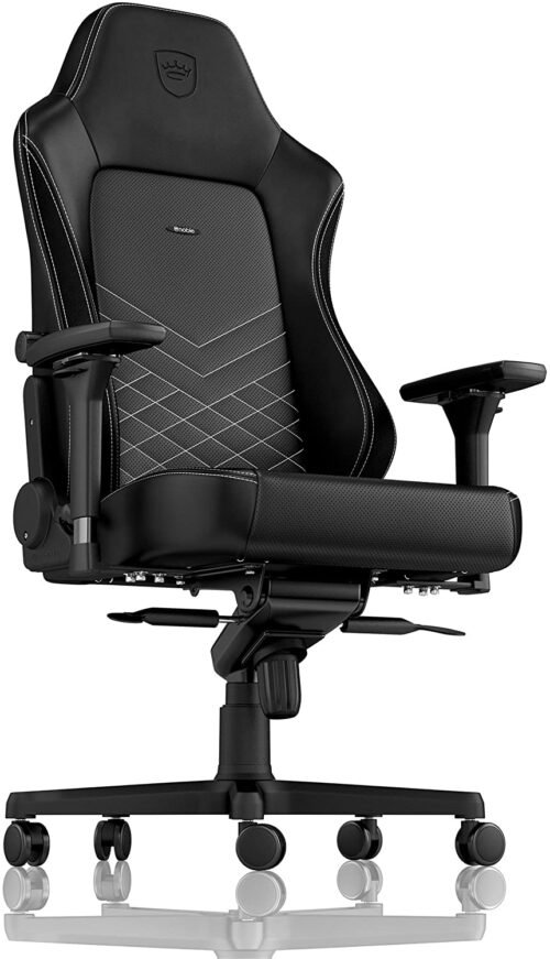 Noblechairs HERO Gaming Chair - Black/Platinum White - GAMESQ8.com