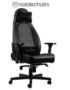 Noblechairs ICON Gaming Chair - Black/Blue - GAMESQ8.com