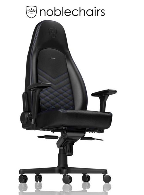 Noblechairs ICON Gaming Chair - Black/Blue - GAMESQ8.com