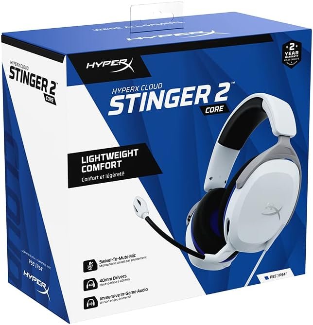 HyperX Cloud Stinger 2 Wired Gaming Headset for PS5 and PS4 White