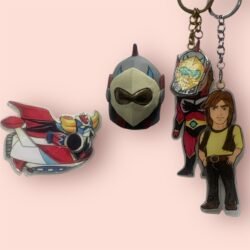Ufo Robot Grendizer - Dasuke Amon Duke Fleed Handcarfted Magnet & Keychain Set